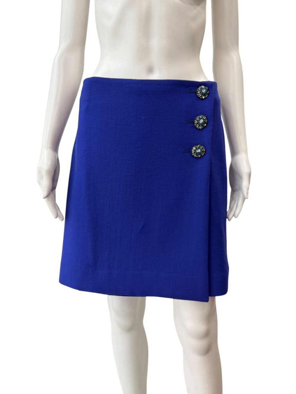 Christian Dior Blue Crystal Button Short Skirt size 6/38